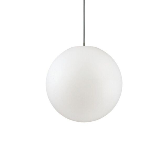 Netlighting Sole 1 Light Medium Outdoor Globe Ceiling Pendant Light White IP44 E27 - image 1