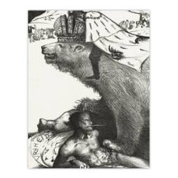 "Artery8 Tsar Nicholas II on the Russian Bear Holst Wall Art Poster Print in White - Size: W12"" x H16""" - thumbnail 1