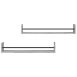 Berkfield Home Wall Shelves with Bars 2 pcs Grey Sonoma 80x16x14 cm - Size: 80 x 16 x 14 cm - thumbnail 4