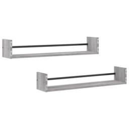 Berkfield Home Wall Shelves with Bars 2 pcs Grey Sonoma 80x16x14 cm - Size: 80 x 16 x 14 cm - thumbnail 6