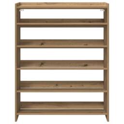 Berkfield Home Shoe Rack Artisan Oak 80x25x100 cm Engineered Wood in Brown - Size: 80 x 25 x 100 cm - thumbnail 4