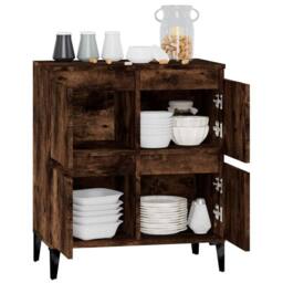 Berkfield Home Sideboard Smoked Oak 60x35x70 cm Engineered Wood in Brown - Size: 60 x 35 x 70 cm - thumbnail 5