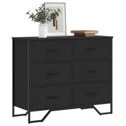 Berkfield Home Decorative Chest of Drawers Black 91x35.5x74.5 cm Engineered wood - thumbnail 2