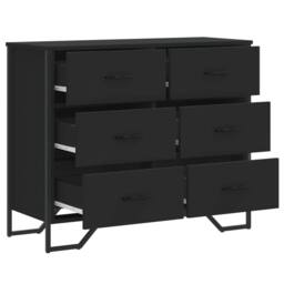 Berkfield Home Decorative Chest of Drawers Black 91x35.5x74.5 cm Engineered wood - thumbnail 7