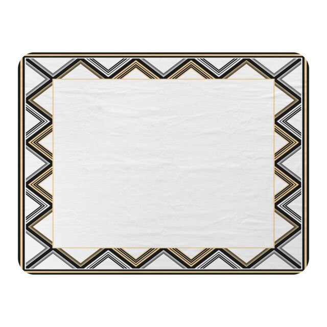 Benjamin Tate Design Art Deco Patterned Border Blanket in Natural - Size: 120 cm x 150 cm - image 1