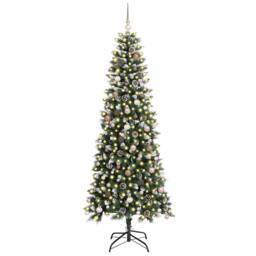 Berkfield Home Artificial Christmas Tree with 300 LEDs Green 96 x 96 x 240 cm - thumbnail 3
