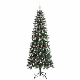 Berkfield Home Artificial Christmas Tree with 300 LEDs Green 96 x 96 x 240 cm - thumbnail 5