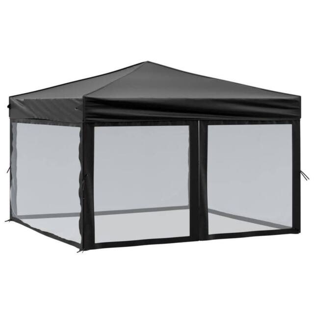 Berkfield Home Folding Party Tent with Sidewalls Black 3x3 m - image 1