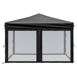 Berkfield Home Folding Party Tent with Sidewalls Black 3x3 m - thumbnail 4