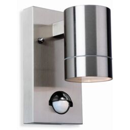 Netlighting Colt 1 Light Single Outdoor Wall Light Light PIR Stainless Steel IP44 GU10 in Grey