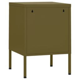 Berkfield Home Nightstand Olive Green 35x35x51 cm Steel - Size: 35 x 35 x 51 cm - thumbnail 5