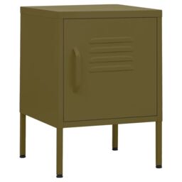Berkfield Home Nightstand Olive Green 35x35x51 cm Steel - Size: 35 x 35 x 51 cm - thumbnail 2