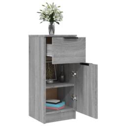 Berkfield Home Sideboard Grey Sonoma 30x30x70 cm Engineered Wood - Size: 30 x 30 x 70 cm - thumbnail 4