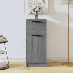Berkfield Home Sideboard Grey Sonoma 30x30x70 cm Engineered Wood - Size: 30 x 30 x 70 cm - thumbnail 2