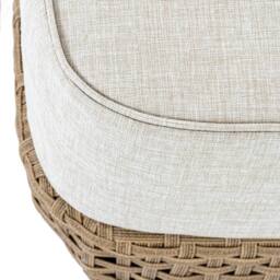 Wyld Haus Sardinia Outdoor Natural Rattan Footstool Cream Cushion in Brown - thumbnail 3