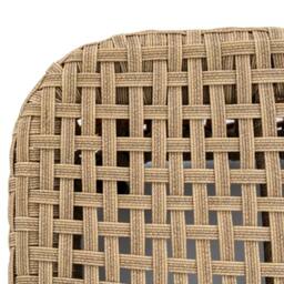 Wyld Haus Sardinia Outdoor Natural Rattan Footstool Cream Cushion in Brown - thumbnail 6