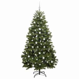 Berkfield Home Elegant Artificial Christmas Tree with Stand Green 210 cm PVC and - thumbnail 4