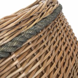 Red Hamper Wicker Oval Rope Handled Log Basket in Brown - thumbnail 4