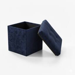 Snug City Crushed Velvet Square Storage Box with Lid Elegant Organizer Any Room in Navy - Size: Small - thumbnail 2