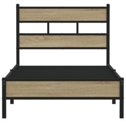 Berkfield Home Bed Frame without Mattress Sonoma Oak 75x190 cm Small Single Engineered Wood in Brown - thumbnail 4