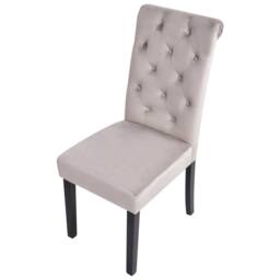 Wyld and Coco Set of 2 Grey Velvet Dining Chairs with Black Pine Legs - thumbnail 7
