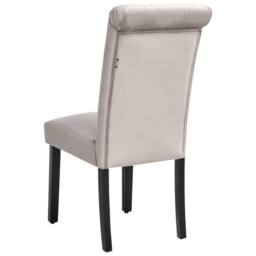 Wyld and Coco Set of 2 Grey Velvet Dining Chairs with Black Pine Legs - thumbnail 6