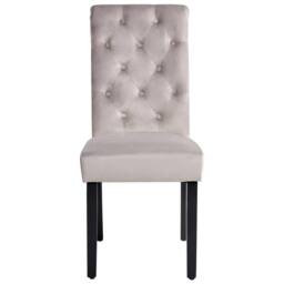 Wyld and Coco Set of 2 Grey Velvet Dining Chairs with Black Pine Legs - thumbnail 3