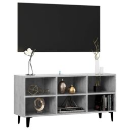 Berkfield Home TV Cabinet with Metal Legs Concrete Grey 103.5x30x50 cm - thumbnail 3