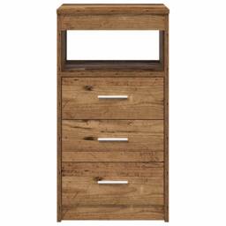 Berkfield Home Elegant Desk with Cabinet Old Wood Engineered Wood in Brown - thumbnail 7