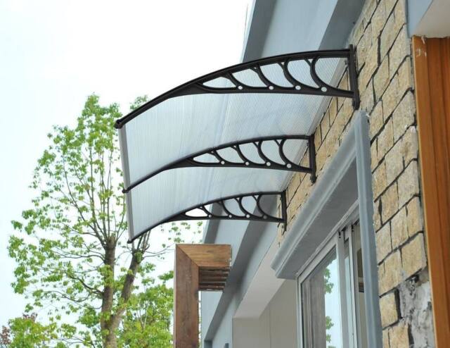 Gr8 Garden Door Canopy Porch Rain Protector Awning Lean-To Roof Shelter 80 X 240cm in Clear - Size: 80 X 240 cm - image 1