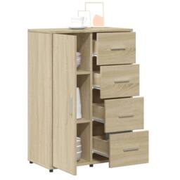 Berkfield Home Sideboards 2 pcs Sonoma Oak 60x31x84 cm Engineered Wood in Light Brown - Size: 60 x 31 x 84 cm - thumbnail 5