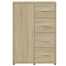 Berkfield Home Sideboards 2 pcs Sonoma Oak 60x31x84 cm Engineered Wood in Light Brown - Size: 60 x 31 x 84 cm - thumbnail 7