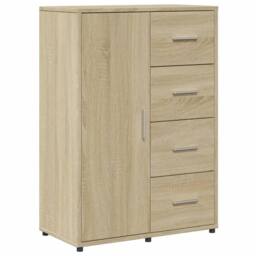 Berkfield Home Sideboards 2 pcs Sonoma Oak 60x31x84 cm Engineered Wood in Light Brown - Size: 60 x 31 x 84 cm - thumbnail 6
