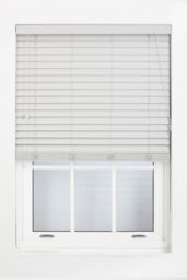 Furnished Grey Faux Wood Venetian Blind - 50mm Slats String Window Blinds for Home & Office - Size: 45 cm width x 150 cm drop - thumbnail 1