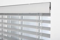 Furnished Grey Faux Wood Venetian Blind - 50mm Slats String Window Blinds for Home & Office - Size: 45 cm width x 150 cm drop - thumbnail 5