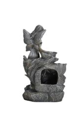 Living and Home Fairy Solar Powered Resin Outdoor Water Fountain in Grey - thumbnail 4