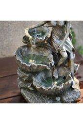 Living and Home Fairy Solar Powered Resin Outdoor Water Fountain in Grey - thumbnail 6