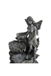 Living and Home Fairy Solar Powered Resin Outdoor Water Fountain in Grey - thumbnail 5