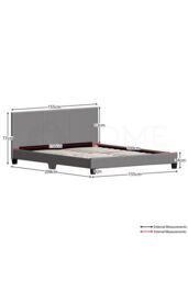 Home Discount Vida Designs Lisbon King Size Faux Leather Bed Frame UKFR Fabric in Grey - thumbnail 2
