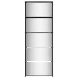 Berkfield Home Shoe Cabinet with Mirror 5-Layer Black 63x17x169.5 cm - thumbnail 5