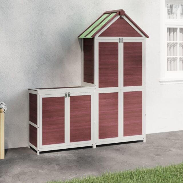 Berkfield Home 2 Piece Garden Tool Shed Set Mocha Solid Wood Pine in Brown - image 1