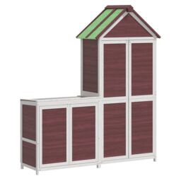 Berkfield Home 2 Piece Garden Tool Shed Set Mocha Solid Wood Pine in Brown - thumbnail 2