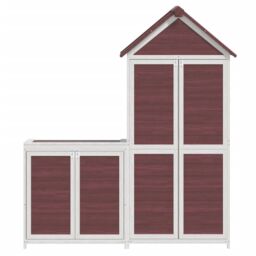 Berkfield Home 2 Piece Garden Tool Shed Set Mocha Solid Wood Pine in Brown - thumbnail 5