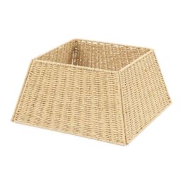 Christmas Village Square Rattan Christmas Tree Skirt - Natural in Light Beige - Size: 1 Pack