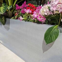 Woven Wood 100cm Zinc Galvanised Brushed Silver Trough Planter - thumbnail 9
