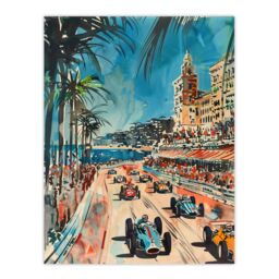 "Artery8 Monaco 1973 Vintage Watercolour Motor Racing Wall Art Print - Size: W24"" x H32""" - thumbnail 1