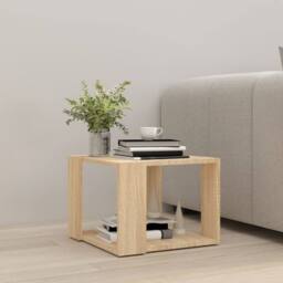Berkfield Home Modern Coffee Table Sonoma Oak 40x40x30 cm Engineered Wood in Light Tan - Size: 40 x 40 x 30 cm