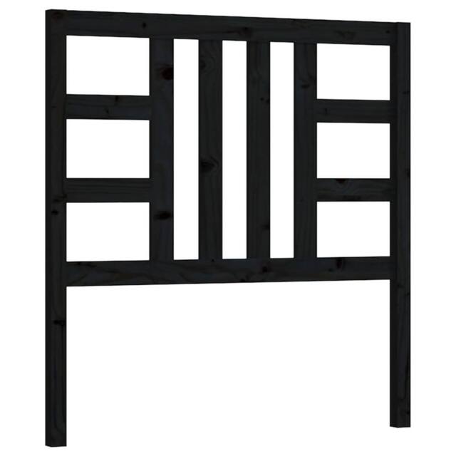 Berkfield Home Bed Headboard Black 81x4x100 cm Solid Wood Pine - Size: 81 x 4 x 100 cm - image 1