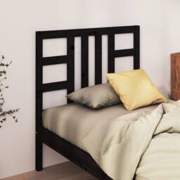 Berkfield Home Bed Headboard Black 81x4x100 cm Solid Wood Pine - Size: 81 x 4 x 100 cm - thumbnail 2