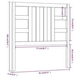 Berkfield Home Bed Headboard Black 81x4x100 cm Solid Wood Pine - Size: 81 x 4 x 100 cm - thumbnail 6